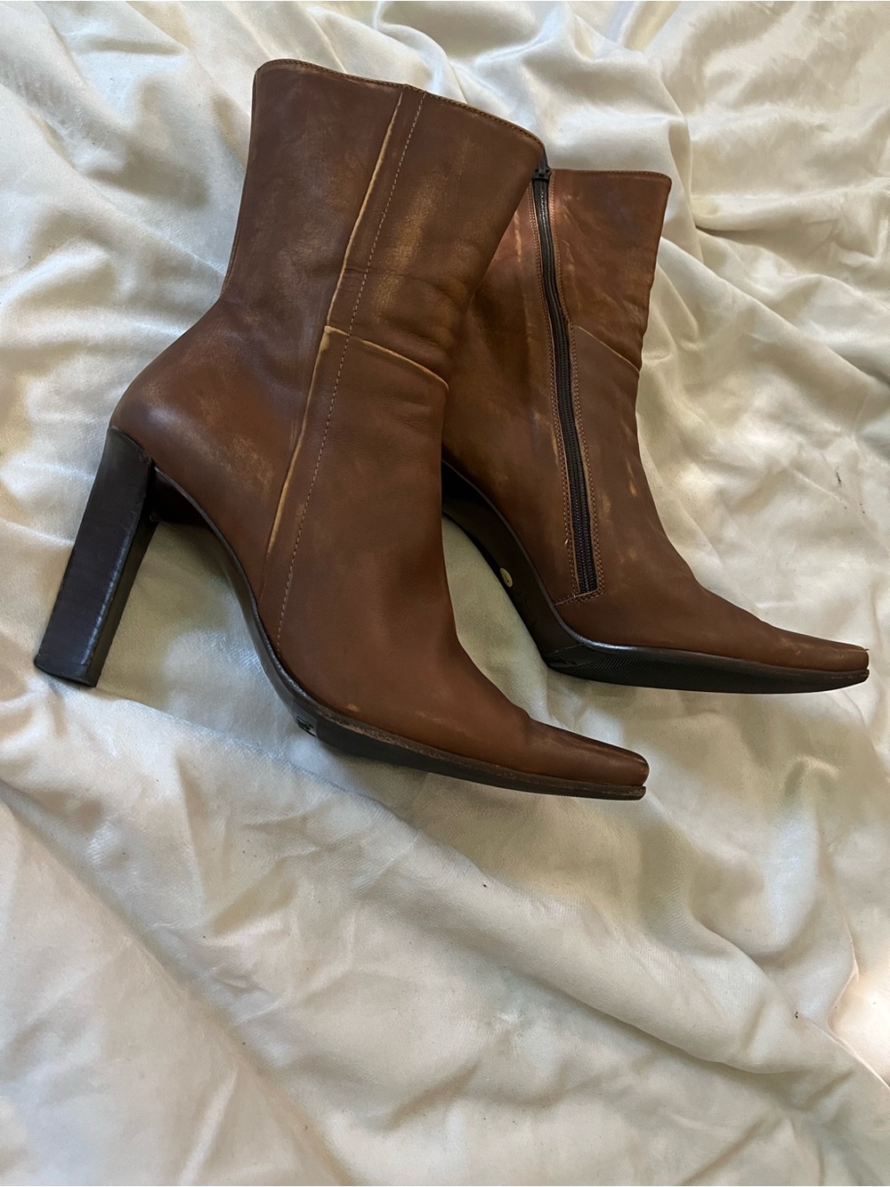 Vero Cuoio Women's Brown Leather High-Heel Ankle Boots